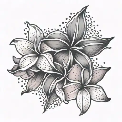 plumeria flowers growing tattoo design idea