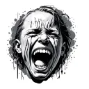 Dissociative Identity Disorder laughing crying and screaming tattoo design idea