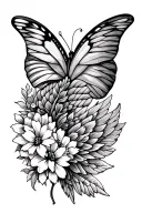Tattoo that looks like a butterfly. Make half the wing the march birth flower and the other half an angel wing.  tattoo design idea