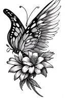 Tattoo that looks like a butterfly. Make half the wing the march birth flower and the other half an angel wing.  tattoo design idea