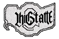 Ohio state patch tattoo in old English script font tattoo design idea