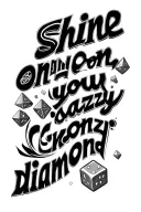 "Shine on, you crazy diamond" Dark Side of the Moon prism, D&D dices, photo lens,  tattoo design idea