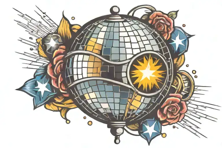 Disco ball getting tattoo design idea