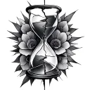broken hourglass tattoo design idea