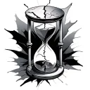 broken hourglass tattoo design idea