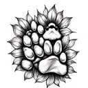 lilly and paws prints arranged tattoo design idea