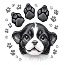 lilly and paws prints arranged tattoo design idea