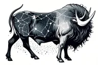Taurus with its constellation tattoo design idea