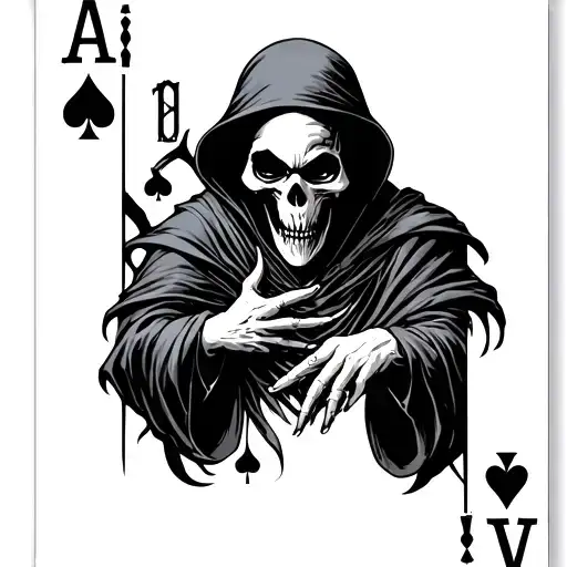 Grim Reaper Playing Cards tattoo design idea
