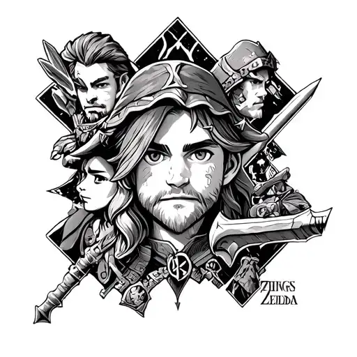 The Legend of Zelda collage tatoo featuring things from all Zelda games  tattoo design idea