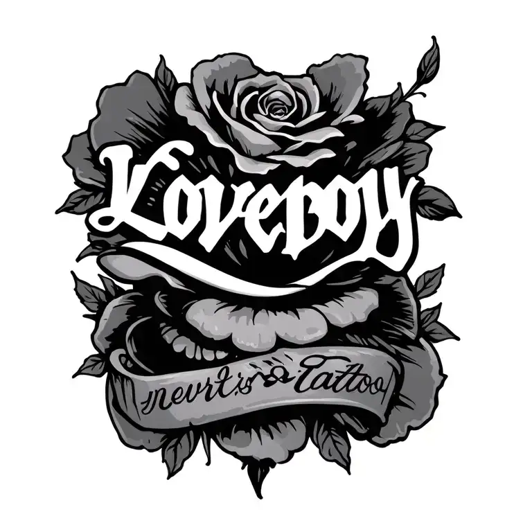 text 'Loverboy' tattoo design idea