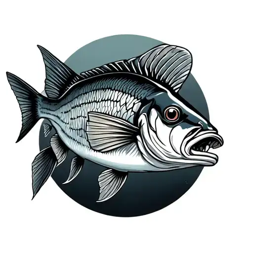 bass fish tattoo design idea