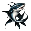 Pisces Shark tattoo design idea