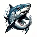 Pisces Shark tattoo design idea
