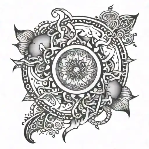 Simran, Sabr, Shukr, Sukoon tattoo design idea