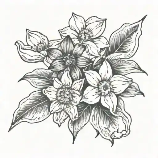 daisy and daffodil flowers tattoo design idea
