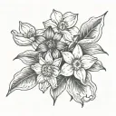 daisy and daffodil flowers tattoo design idea