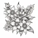 daisy and daffodil flowers tattoo design idea