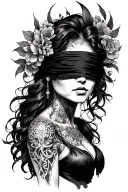 goddess nemesis with a blindfold tattoo design idea