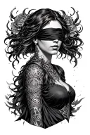 goddess nemesis with a blindfold tattoo design idea