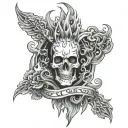 Fuck Dr. Mark Black Fire tattoo design idea