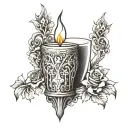 victorian candle gothic cathedral tattoo design idea