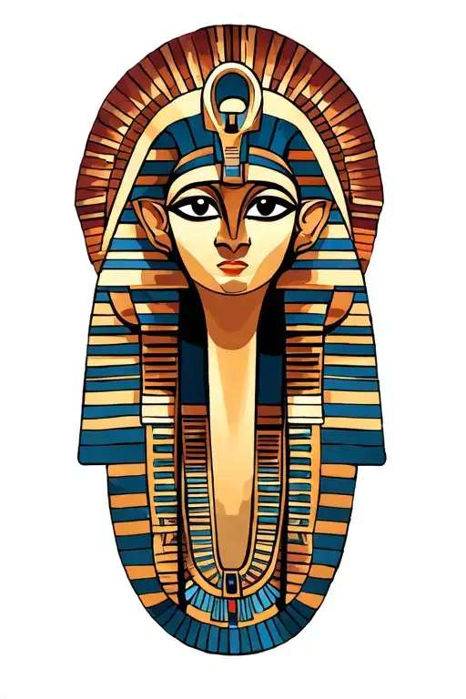 an Egyptian scene with Ankh, eye of Ra, Anubis and Horus tattoo design idea