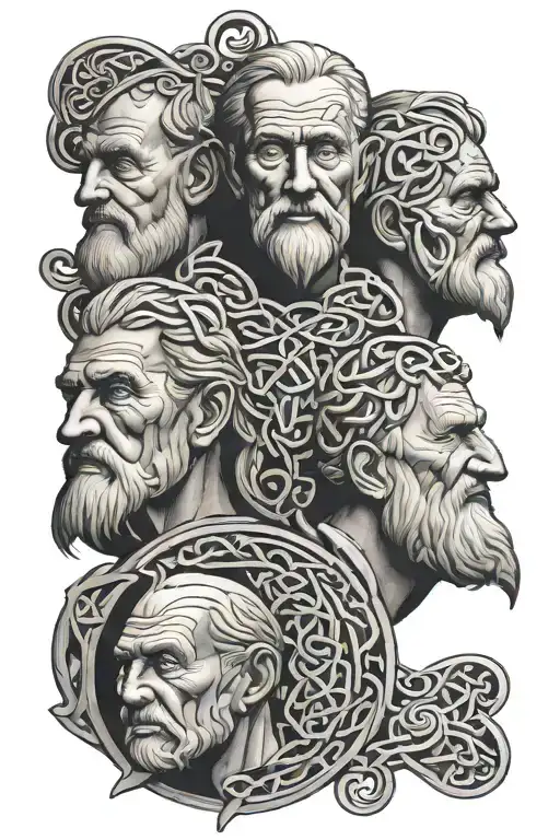 grandfather, father and son celtic way parkhead  tattoo design idea