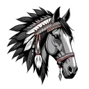 Indian horse head tattoo design idea