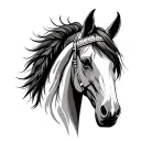 Indian horse head tattoo design idea