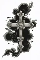 Cross Feminine tattoo design idea