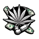 weed money and drugs tattoo design idea