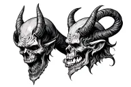 666 devil hell tattoo design idea