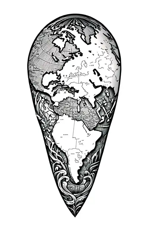 world travel tattoo design idea