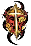 transition from Christianity to atheism tattoo design idea