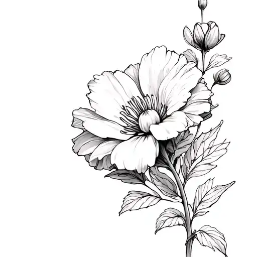 cosmo flower growing tattoo design idea