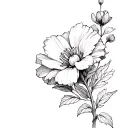 cosmo flower growing tattoo design idea