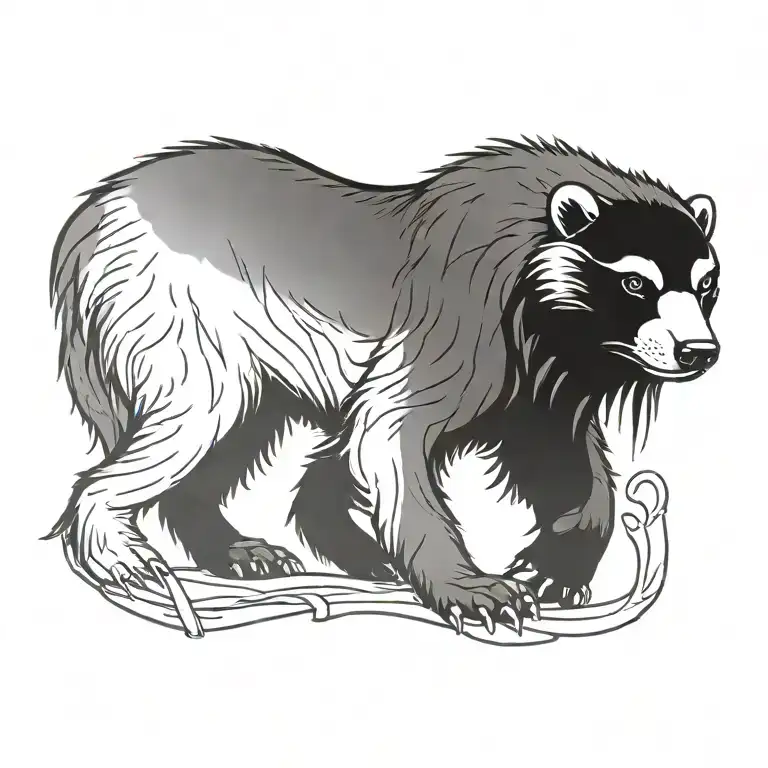 blackout honey badger tattoo design idea