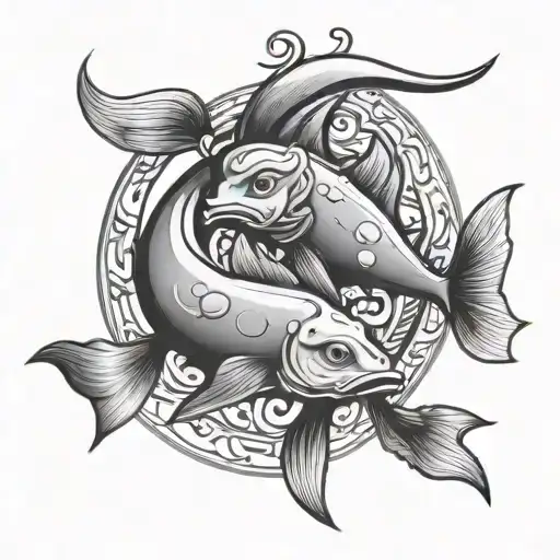 Pisces Taurus tattoo design idea