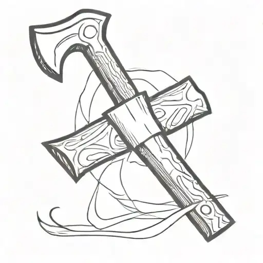 Halligan tool crossed with an Ax tattoo design idea
