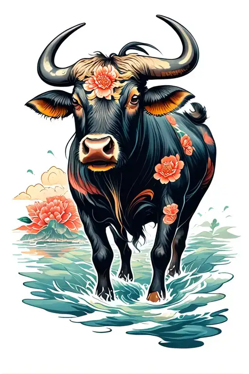 Water Buffalo tattoo design idea