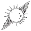 circle half sun half moon tattoo design idea