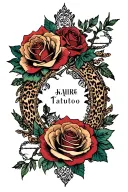 leopard lace roses gothic sleeve tattoo design idea