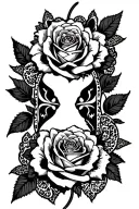 leopard lace roses gothic sleeve tattoo design idea