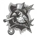 A new-school tattoo design of a whimsical cardinal bird perched on a stethoscope, symbolizing both your love for Cardinals music and your career in healthcare. tattoo design idea