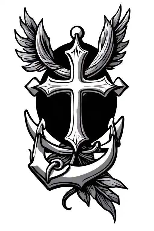 nautical theme cross tattoo tattoo design idea