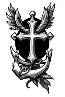 nautical theme cross tattoo tattoo design idea