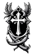 nautical theme cross tattoo tattoo design idea