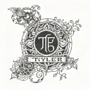 A adoption symbols incorperates  name 'Tyler' in a modern and artistic way, symbolizing the interconnectedness of family tattoo design idea