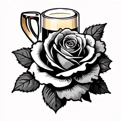 Guinness and roses tattoo design idea